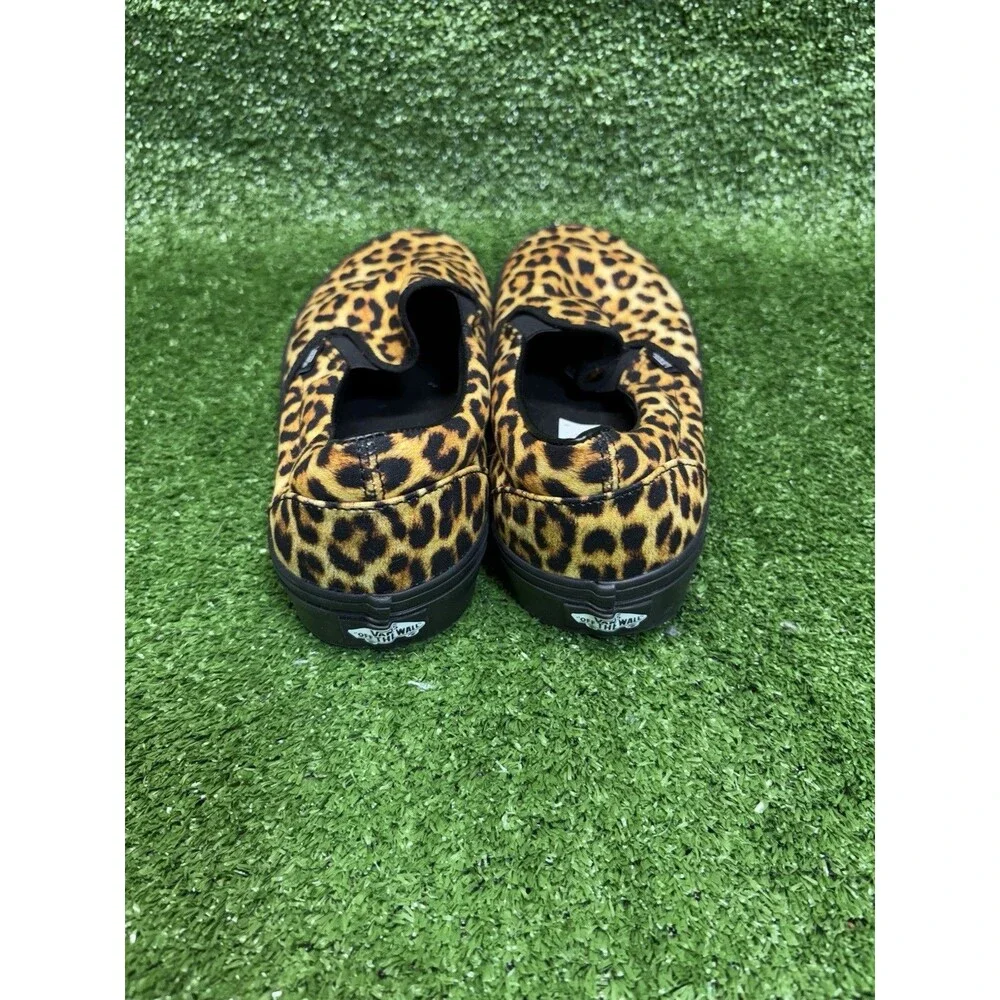 Vans Classic Slip-On Leopard Animal Print Black Slip On Sneakers Shoes Mens 11